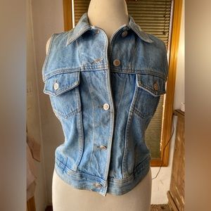 Paris Sport Club vintage denim jean jacket vest sized medium, made in the USA